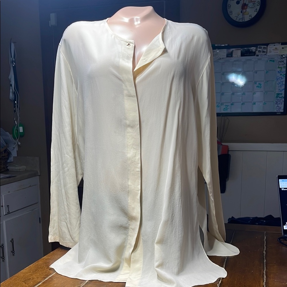 Daniel Field SILK Elegant Cream Blouse size Med
